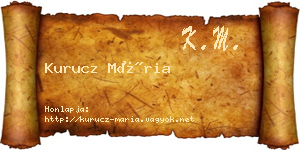 Kurucz Mária névjegykártya