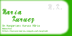 maria kurucz business card
